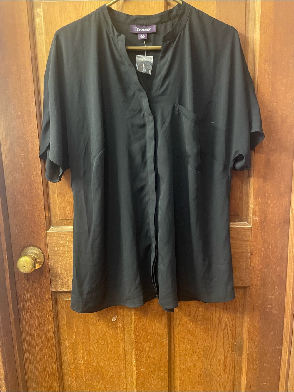 Roaman's Black Short-Sleeve Shirt